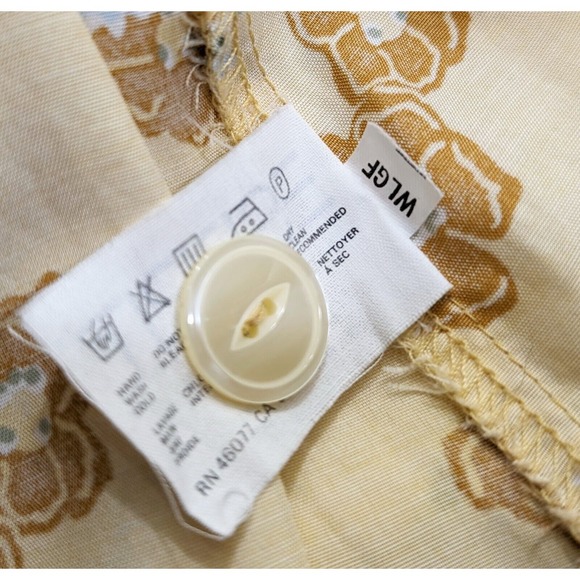 Vintage 90s Dress Esprit Yellow Floral Print Rayon Sleeveless Babydoll Size S - Picture 5 of 6